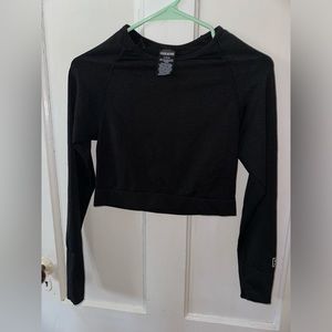 pink active wear Crop long sleeve top Sz medium